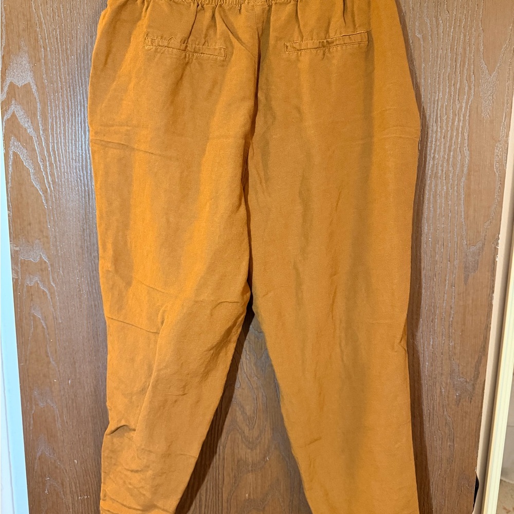 A New Day Linen Blend Jogger Pants Mustard Yellow Size L - Picture 3 of 3